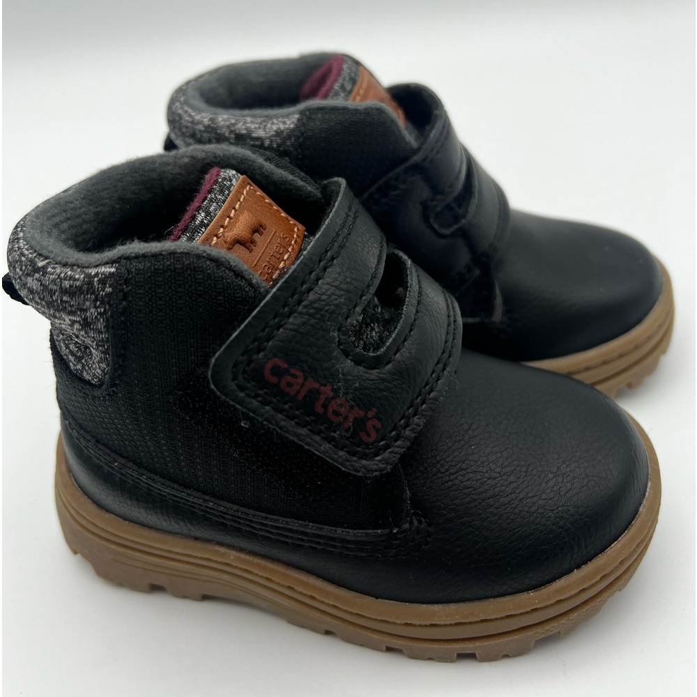 Carter's Black Kelso Toddler/Boy/ Girl Ankle Boots Size 4M Faux Leather NWOB